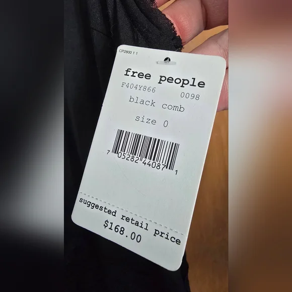 Free People Black Lace Fringe Flapper Charleston Dress NWT Sz 0 LBD Prom - Picture 7 of 11